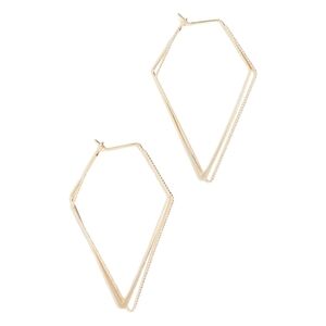 Jules Smith 14K Gold Plated Angular Geometric Hoops‎ with Mixed Texture